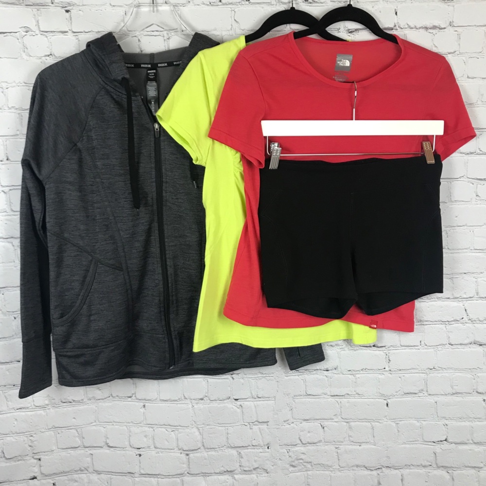Reebok Gray Zip Up Hoodie + Athleisure Old Navy Workout Bundle